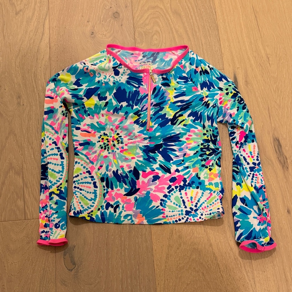 Lilly Pulitzer Kids Swim Rashguard - Blue, Pink, Yellow